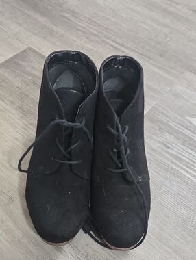 Dr. Scholl's Black Suede Wedge Ankle Shoes